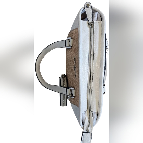 Karl Lagerfeld White Leather And Tan Tweed, Women's Shoulder/Cross Body, New! - Picture 8 of 9